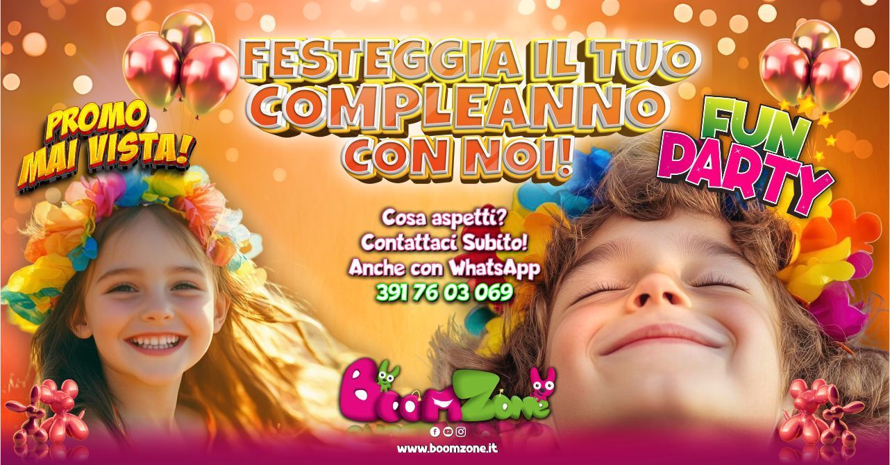 Promozione parco divertimenti Palermo Boom Zone: FUN PARTY con PROMO MAI VISTA!