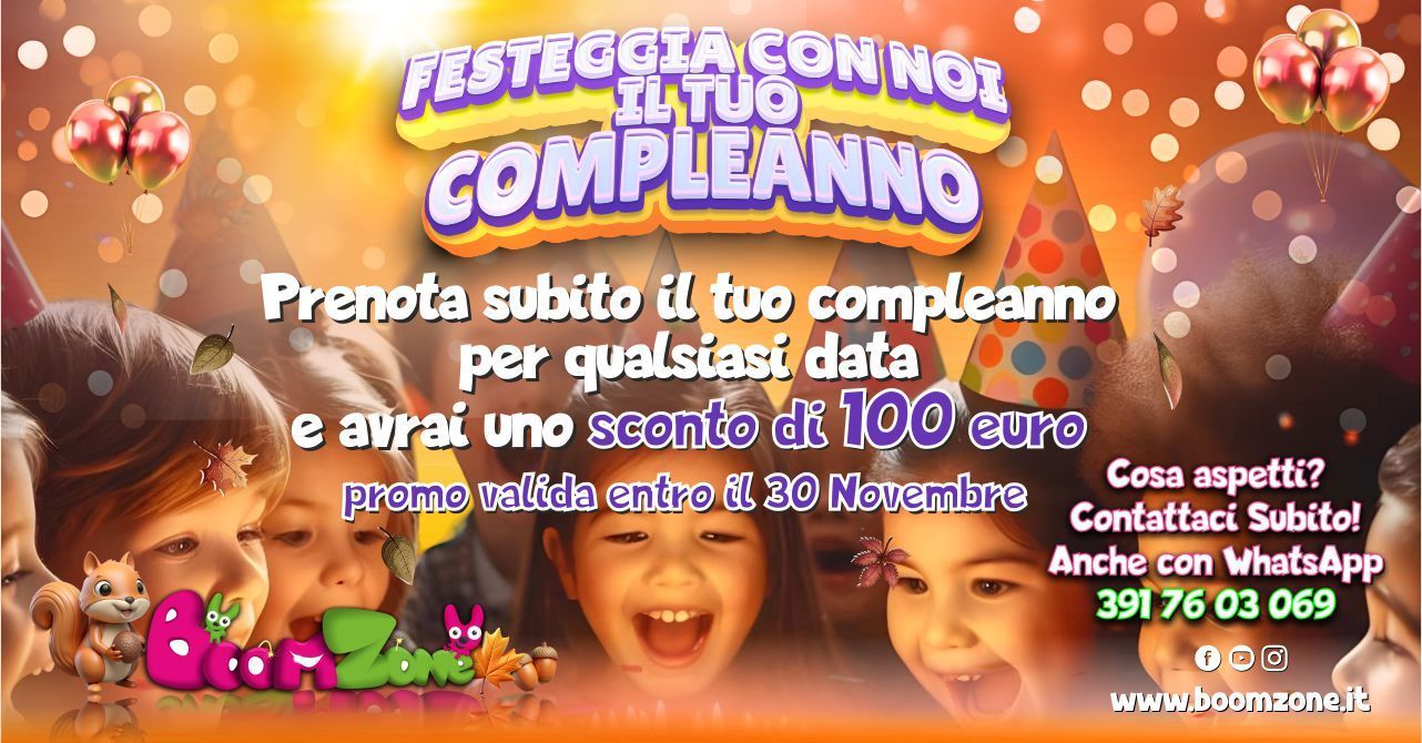 Promozione parco divertimenti Palermo Boom Zone: Prenota il tuo compleanno, per te subito...