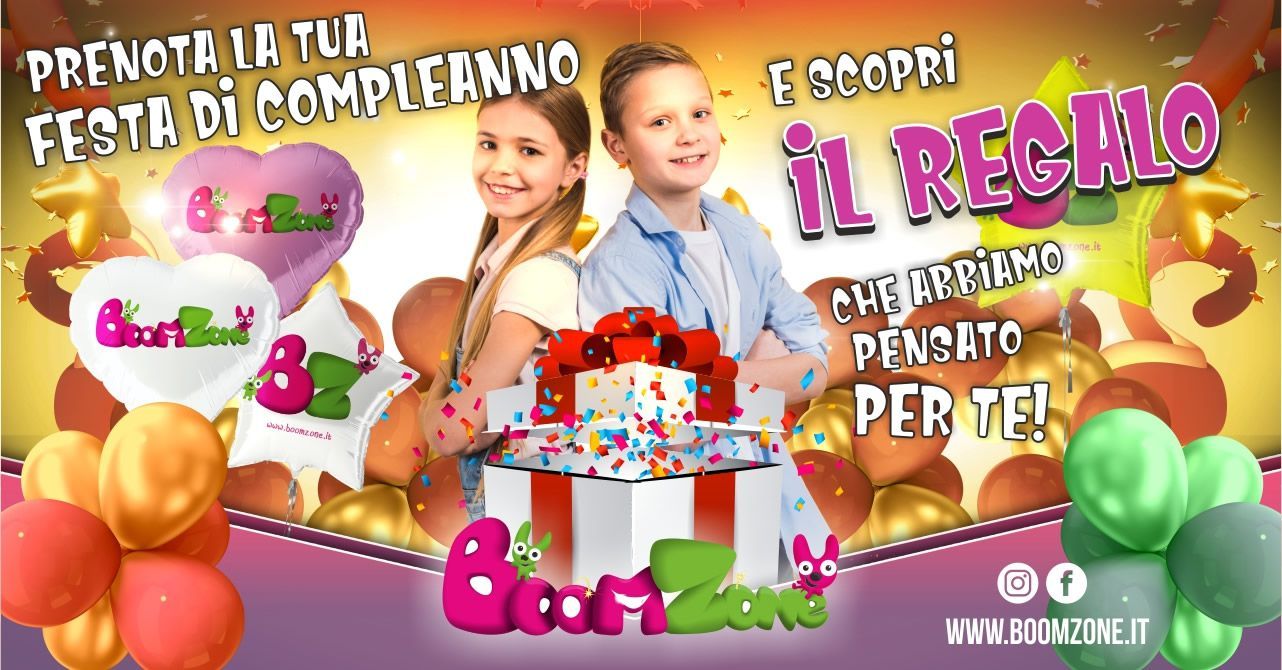 Promozione parco divertimenti Palermo Boom Zone: Prenota la tua festa entro il 15 di Marzo e ti faremo un regalo.