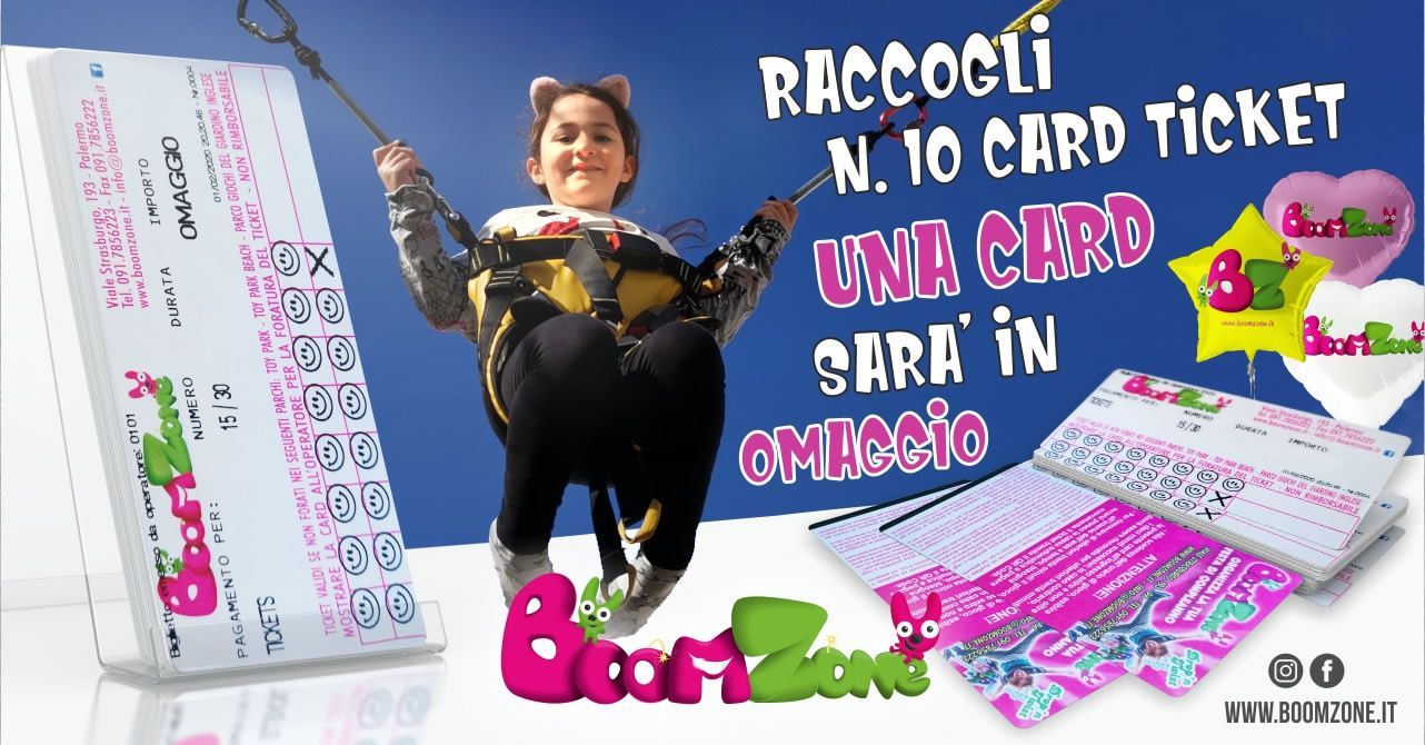 Promozione parco divertimenti Palermo Boom Zone: Raccolta card Boom Zone