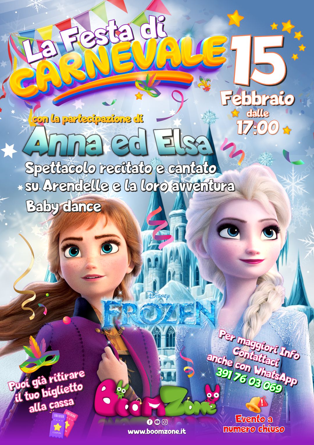 Frozen evento carnevale